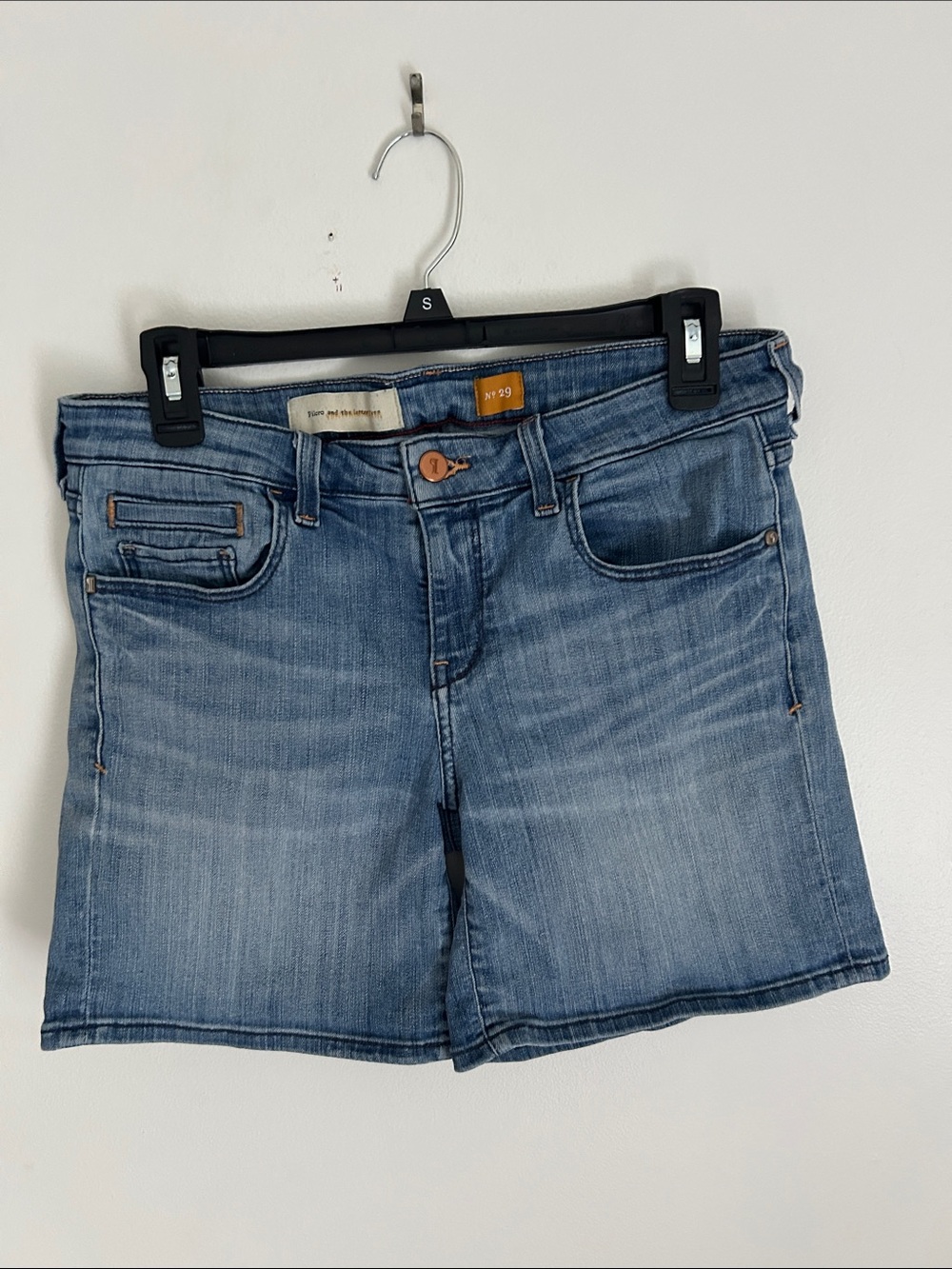 Anthropologie Pilcro the Letterpress  Blue Denim High-Rise Shorts Size 29 - Picture 3 of 11